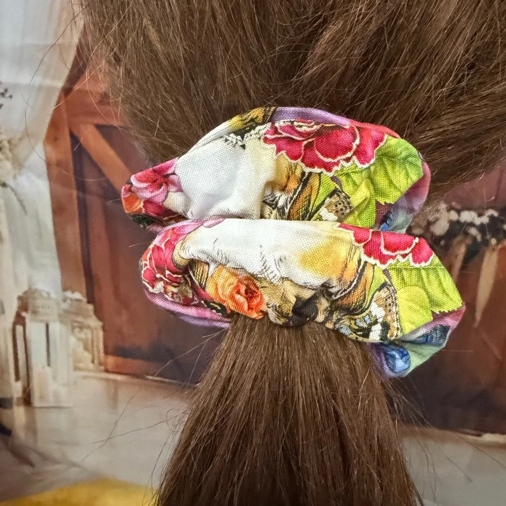 Floral Multicolor Butterfly Scrunchie